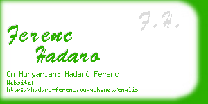 ferenc hadaro business card