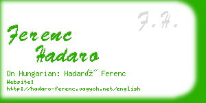 ferenc hadaro business card